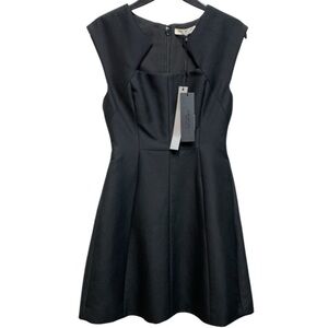 $445 Halston Heritage Black Fit & Flare A Line Dress NWT Size 0
